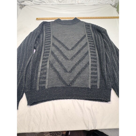 Vintage Bugle Boy Sweater Mens Xl Black Pullover Knit Acrylic 80s Retro Y2K Grun - Picture 2 of 8